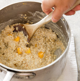 Peaches and "cream" oatmeal
