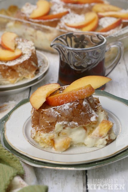 Peaches 'n cream stuffed French toast