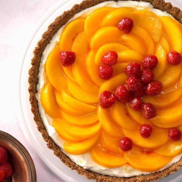 Peaches ‘n’ cream tart 