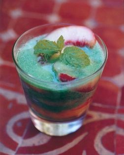 Peaches with mint (Pêches à la menthe)