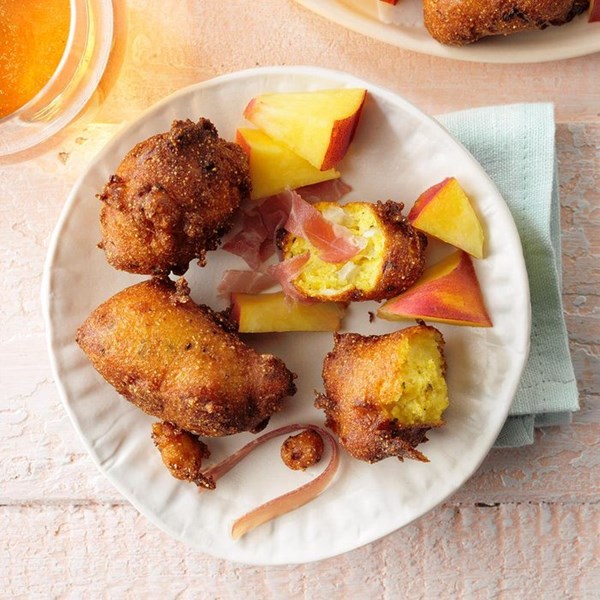 Peachy-keen halloumi fritters