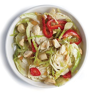 Peanut and chile Brussels sprout salad