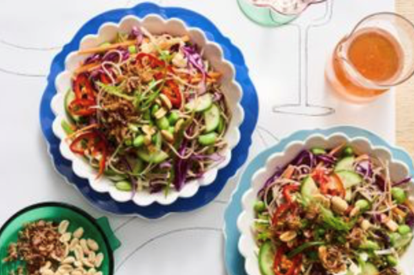 Peanut and sesame noodle salad