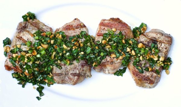 Peanut-basil relish