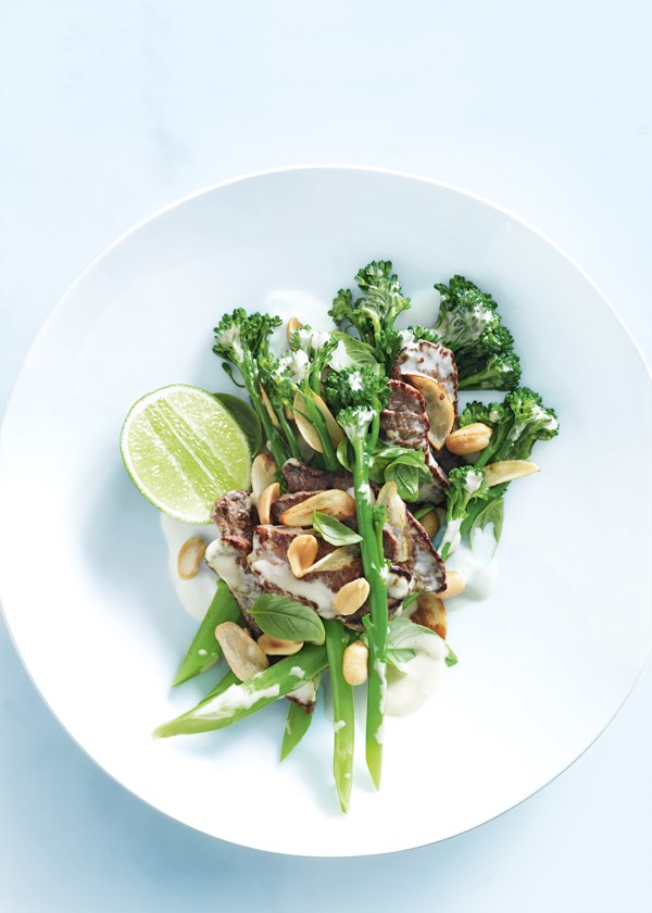 Peanut beef and basil stir-fry