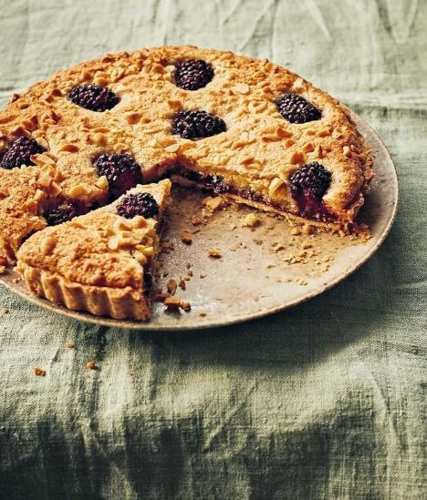 Peanut butter & blackberry tart