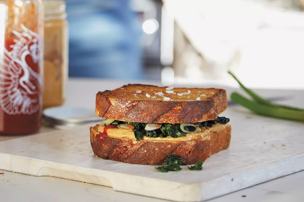 Peanut butter & greens sandwich