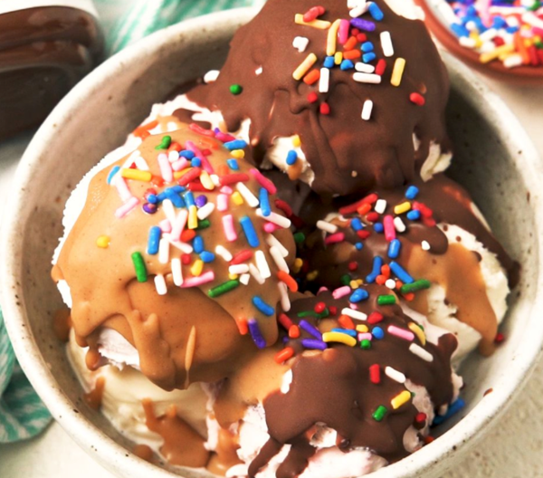 Peanut butter + nutella magic shell
