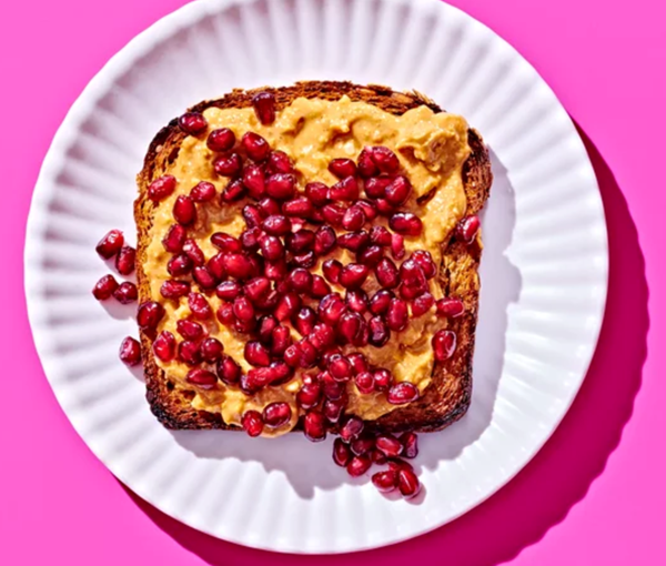 Peanut butter & pomegranate toast