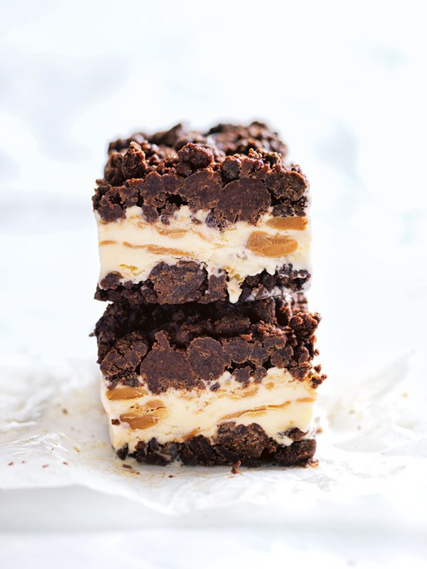 Peanut butter and chocolate brownie ice-cream bars