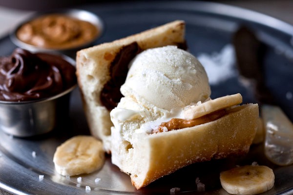 Peanut butter and chocolate ice cream sandwiches
