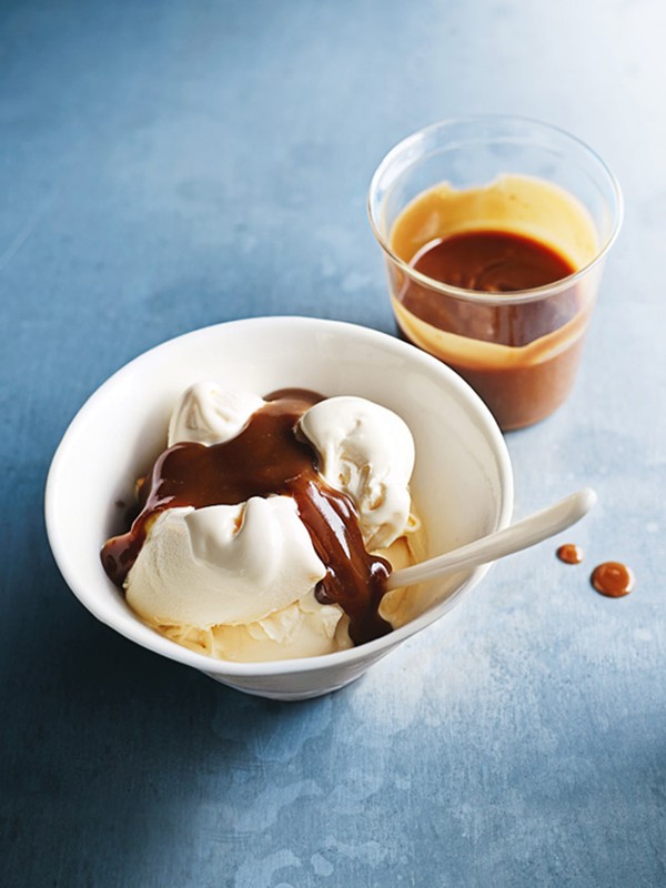 Peanut butter and chocolate sauce