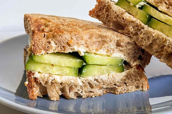 Peanut butter and cucumber sandwich