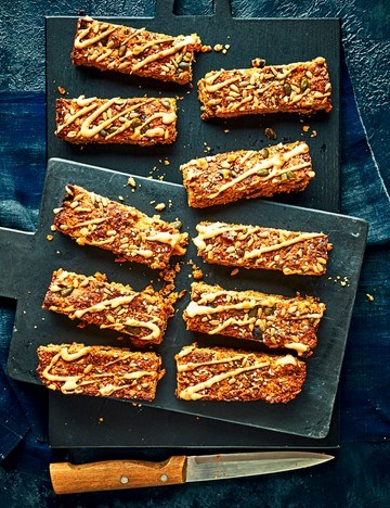 Peanut butter and date flapjacks