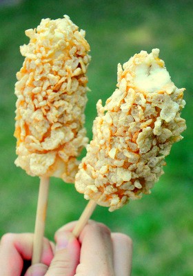 Peanut butter and honey banana pops