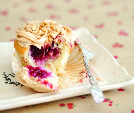Peanut butter and jelly cupcakes
