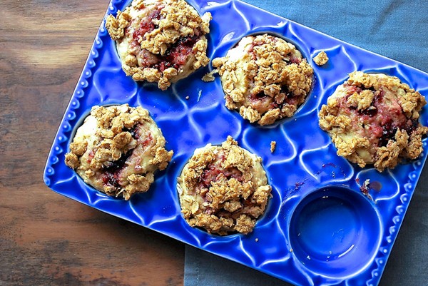 Peanut butter and jelly streusel-topped muffins
