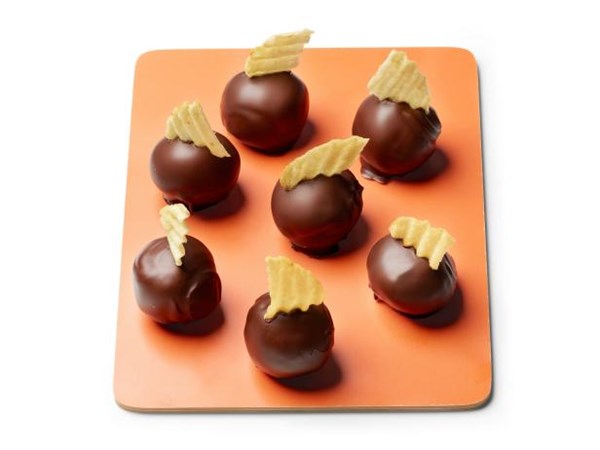 Peanut butter and potato chip truffles