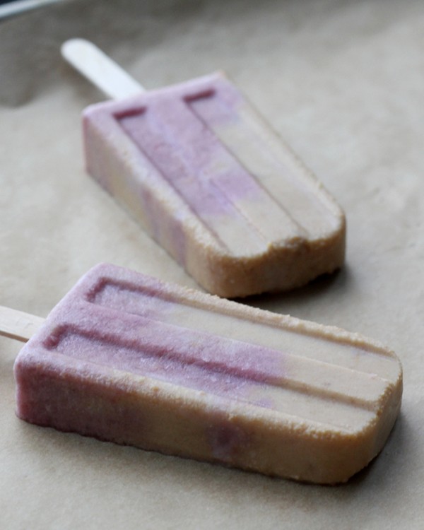 Peanut butter and roasted grape jelly popsicles