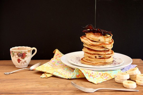 Peanut butter bacon pancakes