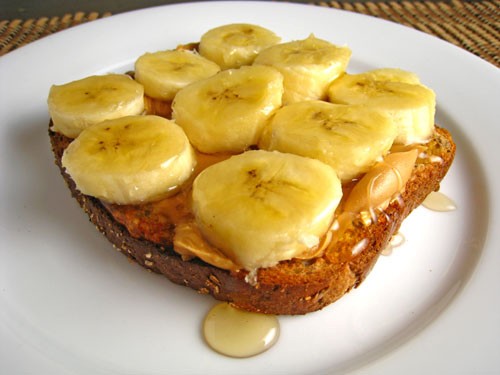 Peanut butter, banana and honey sandwiches