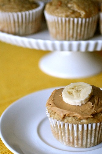 Peanut butter banana oatmeal muffins