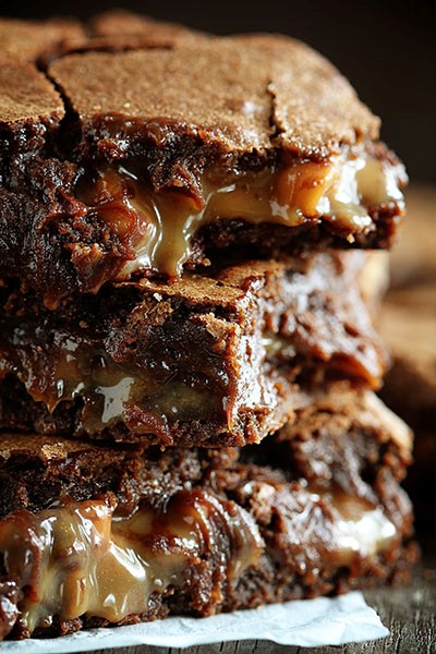 Peanut butter brownie caramelitas