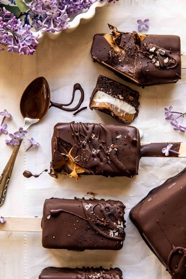 Peanut butter brownie ice cream bars