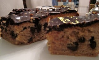 Peanut butter chocolate chip brownies with chocolate ganache 