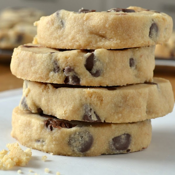 Peanut butter chocolate chip shortbread cookies