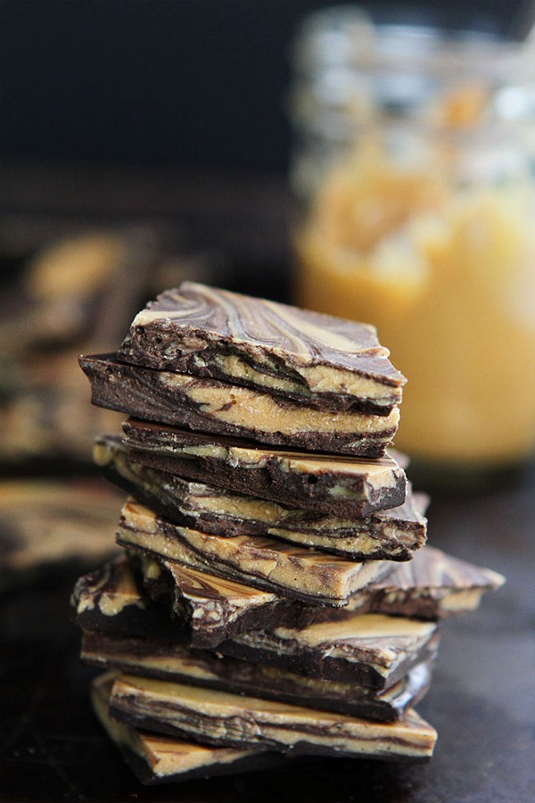 Peanut butter chocolate swirl bark