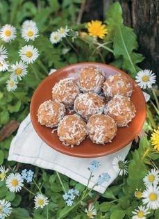 Peanut butter-coconut balls