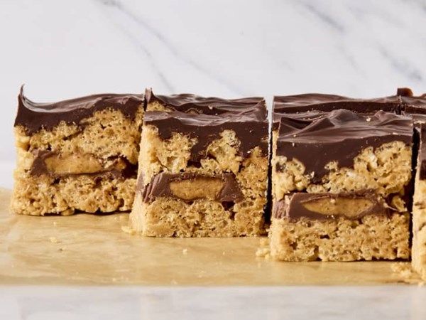 Peanut butter cup Rice Krispie treats 