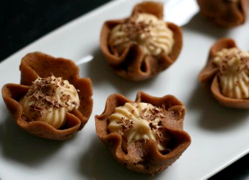 Peanut butter cup tuiles