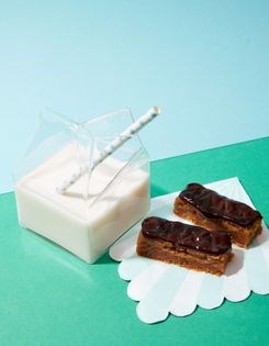 Peanut butter fingers with salty milk chocolate glaze