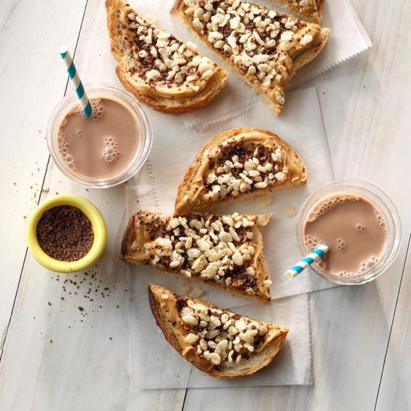 Peanut butter, Krispies & chocolate sandwich