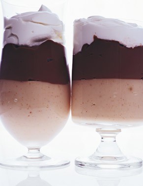 Peanut butter-milk chocolate puddings