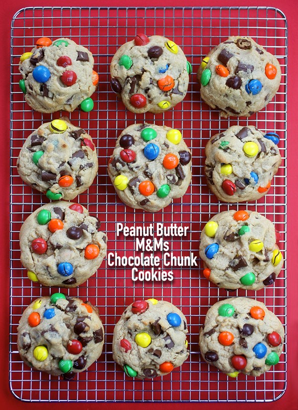 Peanut butter M&M's chocolate chunk cookies
