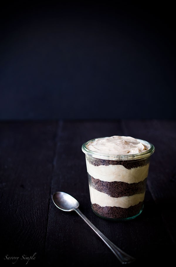 Peanut butter Nutella mousse with chocolate cookie crumble 