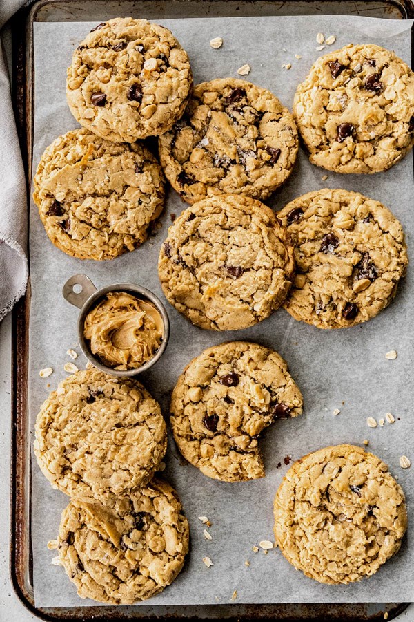 Peanut butter oatmeal chocolate chip cookies