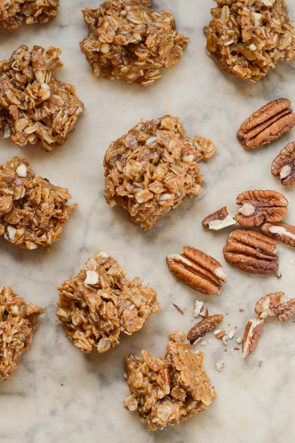 Peanut butter-pecan oatmeal cookies
