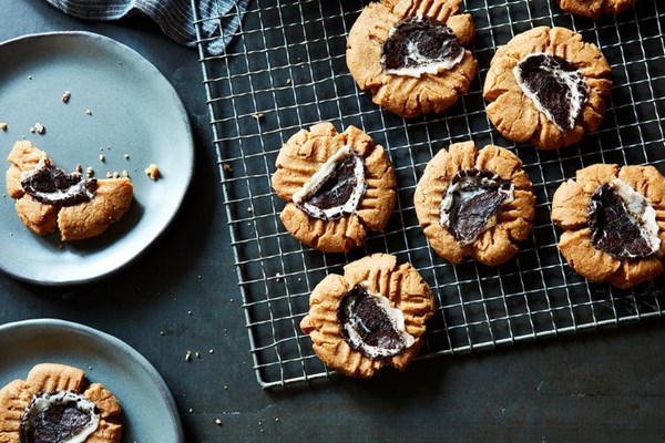 Peanut butter peppermint chip cookies
