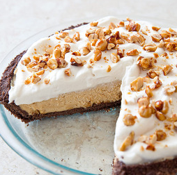 Peanut butter pie with chocolate graham crust