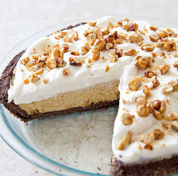 Peanut butter pie with chocolate graham crust