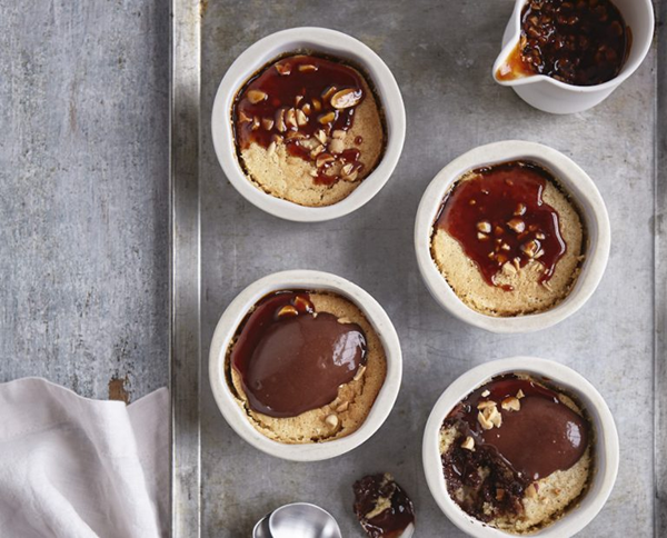 Peanut butter pudding, peanut caramel, dark chocolate sorbet 