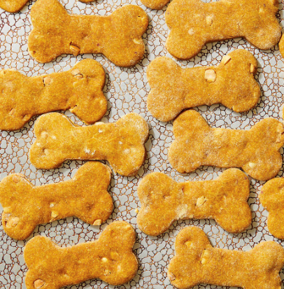 Peanut butter-pumpkin dog biscuits