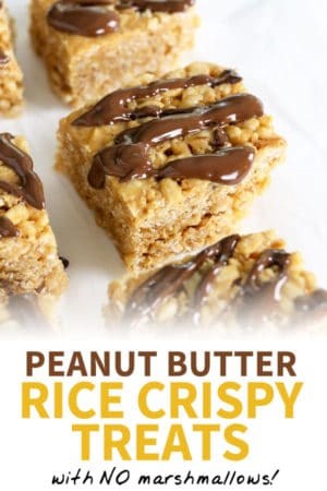 Peanut butter rice crispy treats (with no marshmallows!)