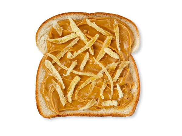Peanut butter sandwich nine ways: PB & crystallized ginger