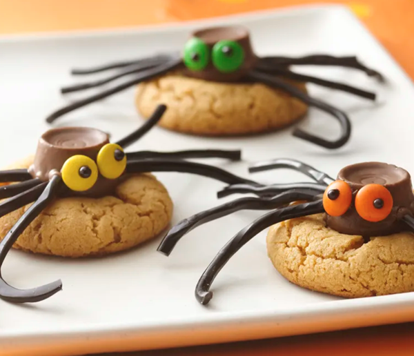 Peanut butter spider cookies