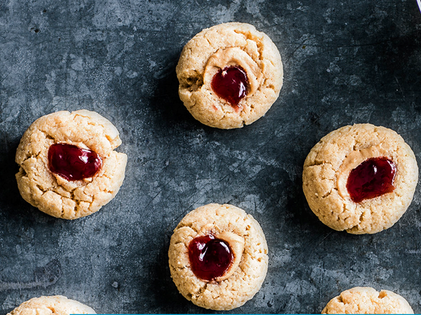 Peanut butter thumbprint cookies